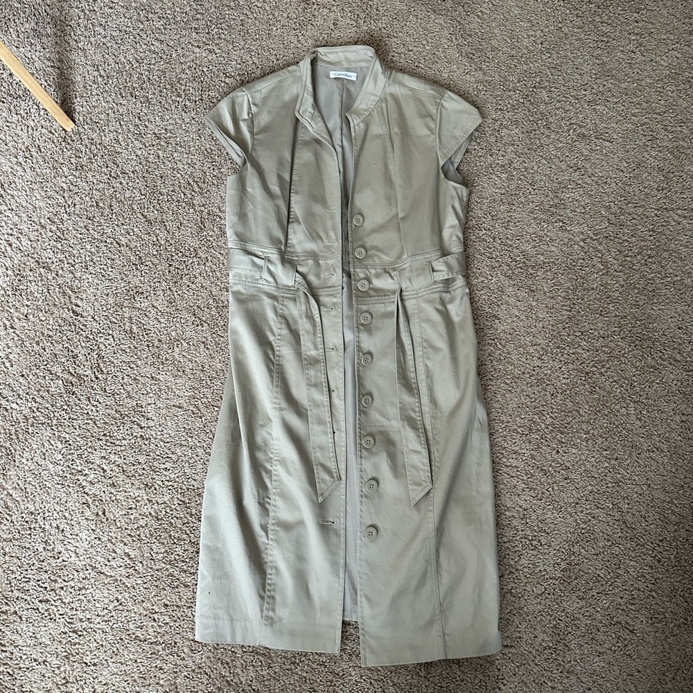 Calvin Klein Linen Belted sleeveless dress